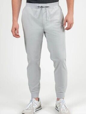 Rhoback Light Gray Men's Joggers with Drawstring Waist